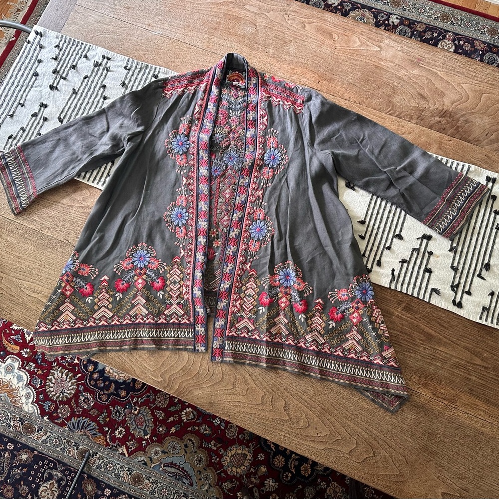 Johnny Was Floral Embroidered Jacket